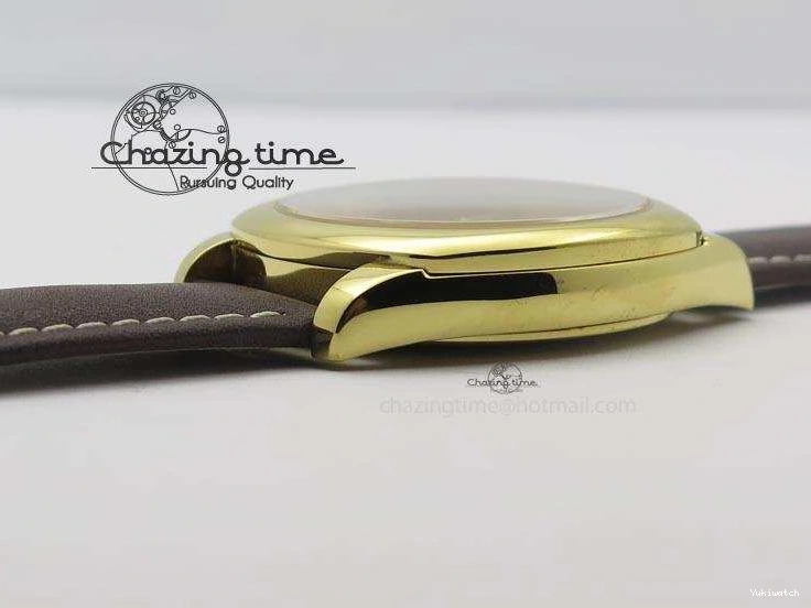 On YG A2824 Leather Brown Dial Date Cellini Strap Numeral White 0318